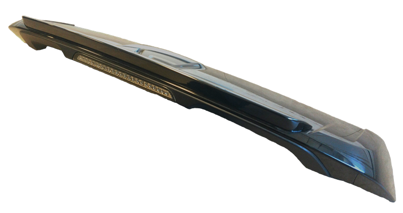 Black Evoque Parts rear Spoiler with integrated brake light for enhanced vehicle style