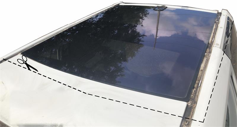 Land Rover LR3 LR4 sunroof replacement part installed on white vehicle roof