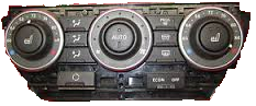 LR2 Parts temperature control panel with three dials for adjusting climate settings in vehicle