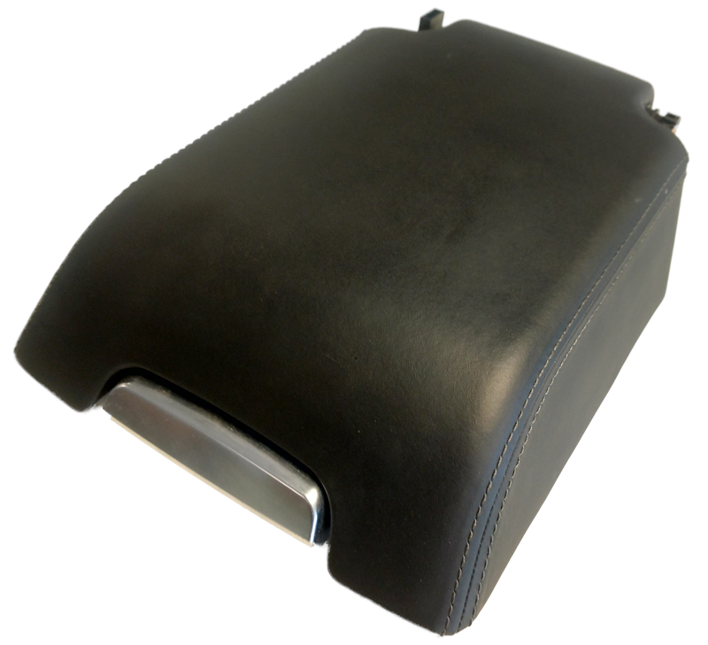 Black leather Range Rover parts center console armrest cover with chrome handle