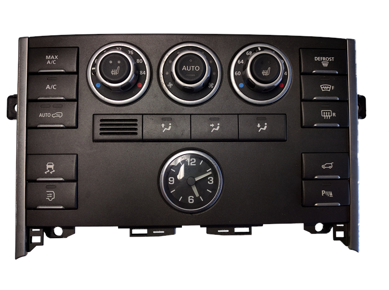 Range Rover Parts Climate Control Panel with temperature dials and buttons for air conditioning and defrost
