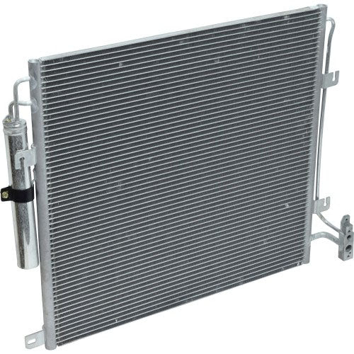 Range Rover Parts Condenser Assembly with aluminum fins and attached components for cooling system