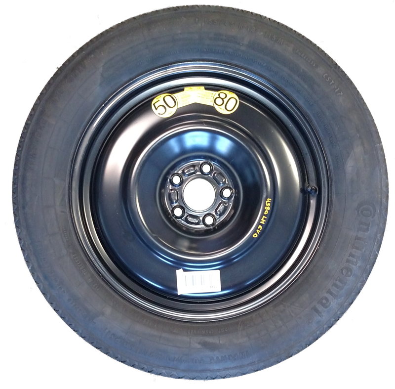 Evoque Parts Spare Wheel with black steel rim and Continental tire for vehicle replacement