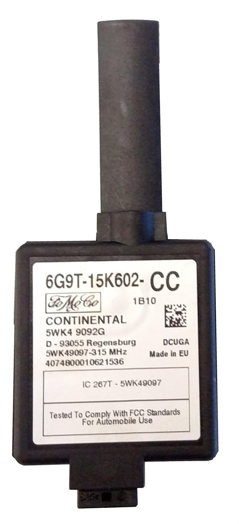 Range Rover Parts Tire Pressure Monitor Antenna black rectangular electronic component with label