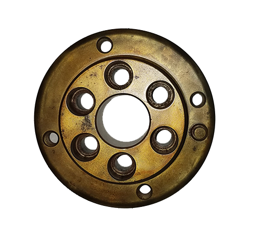 Discovery Crankshaft Spacer metal part with circular design and multiple bolt holes