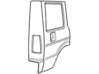 Black and white illustration of a Discovery I Quarter Panel automotive replacement part
