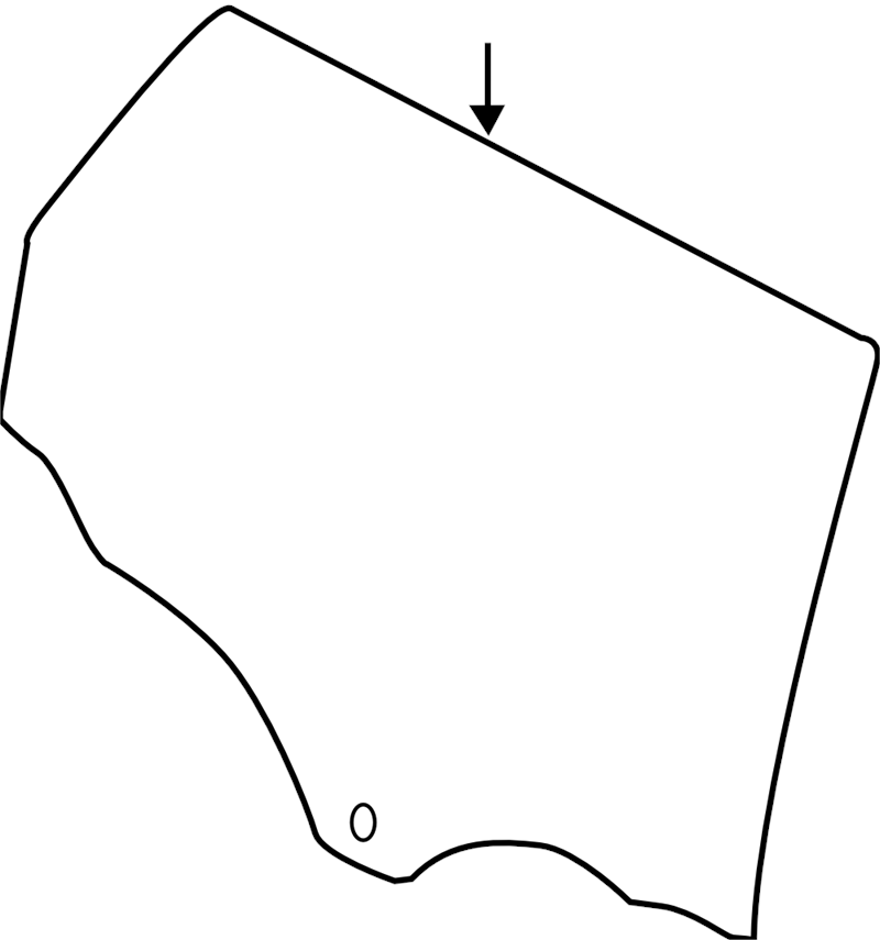 Range Rover Evoque Door Glass outline diagram for replacement Evoque parts