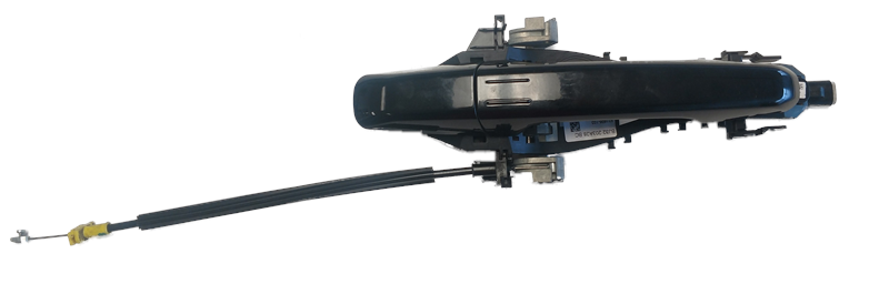 Black Evoque Parts Door Handle with attached cable for vehicle door mechanism replacement