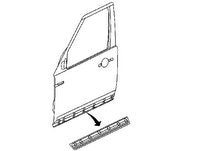 Range Rover door moulding part shown below car door outline for replacement or repair