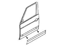 Range Rover vehicle door with detached door moulding part shown below the door