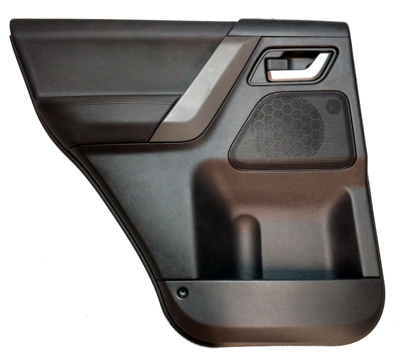Black LR2 Parts door panel with integrated speaker and handle door trim for vehicle interior