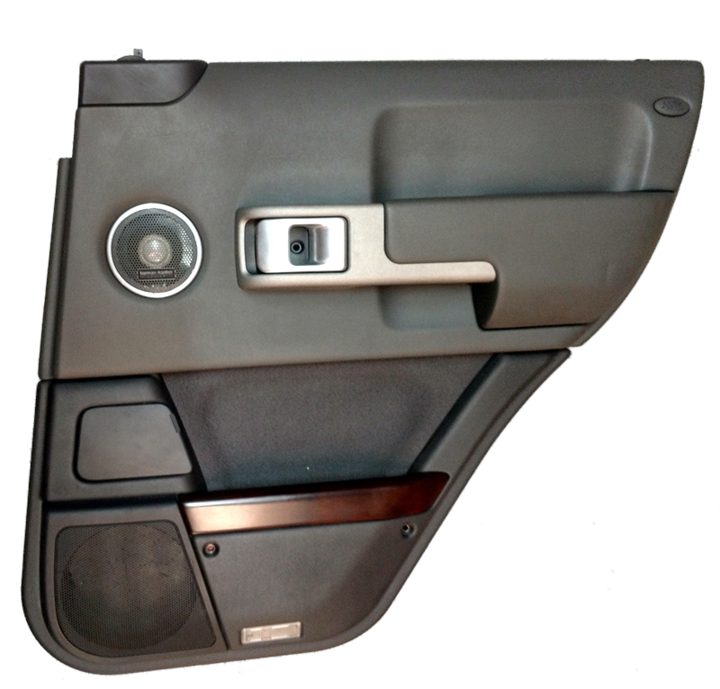 Black Range Rover Parts door panel featuring speaker and handle as door trim replacement