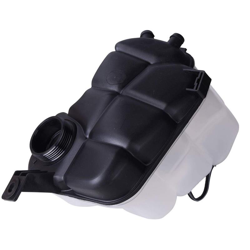 Land Rover Evoque engine coolant reservoir tank part with black and white plastic design