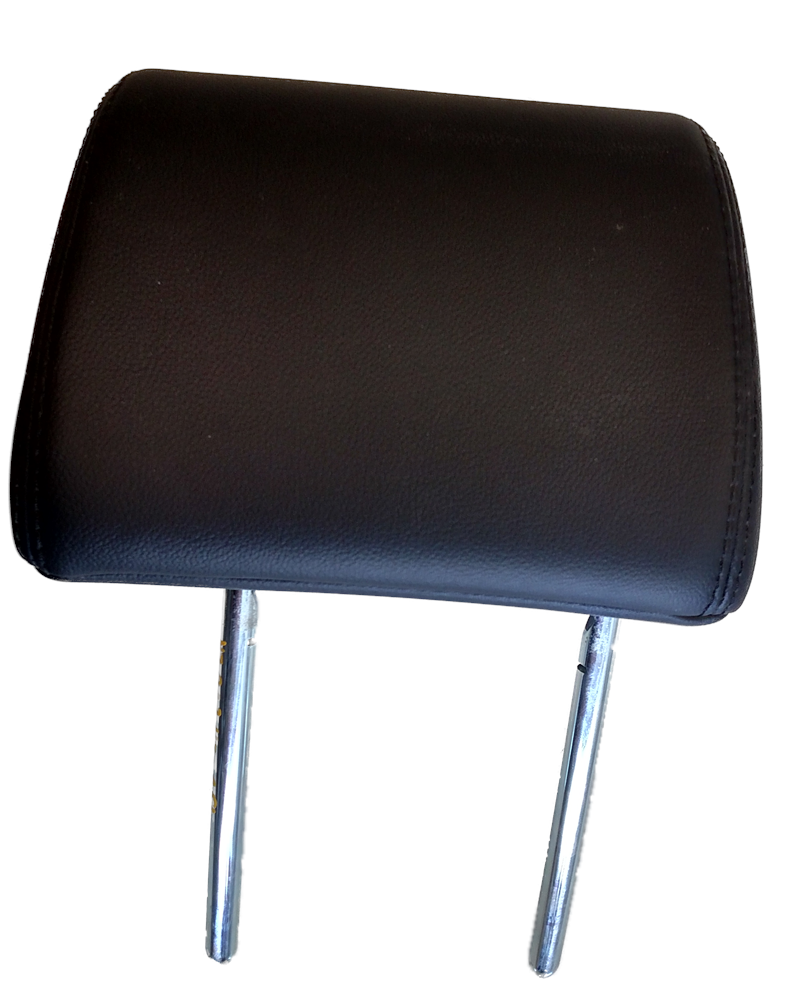 Range Rover Evoque Headrest Ebony with black leather and metal rods for seat comfort