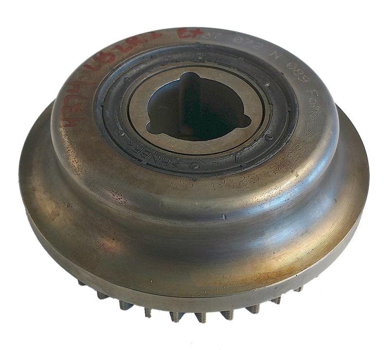 LR2 Parts metal exhaust component with circular design and central opening for vehicle exhaust system