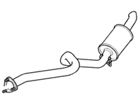 Discovery Exhaust Muffler replacement part with curved pipe design for vehicle exhaust system