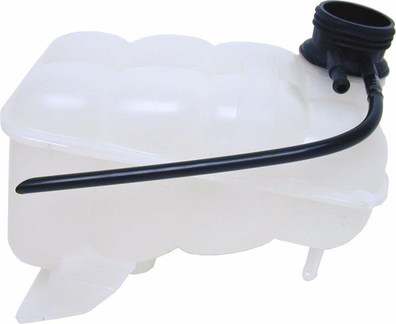 Discovery Parts transparent plastic Expansion Tank with black cap and attached hose for vehicle cooling system