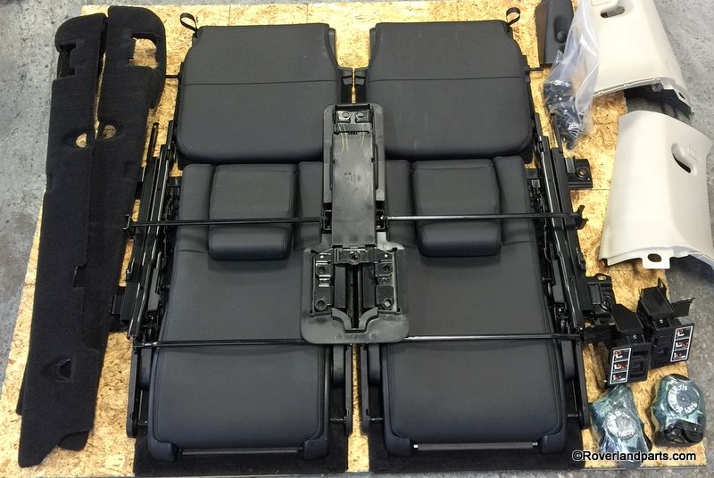 LR3 Jump Seats parts including black folded seats and surrounding trim components for LR3 and LR4 vehicles