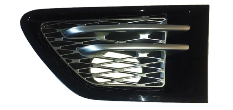 Range Rover black Fender Louver with silver mesh design for vehicle exterior styling