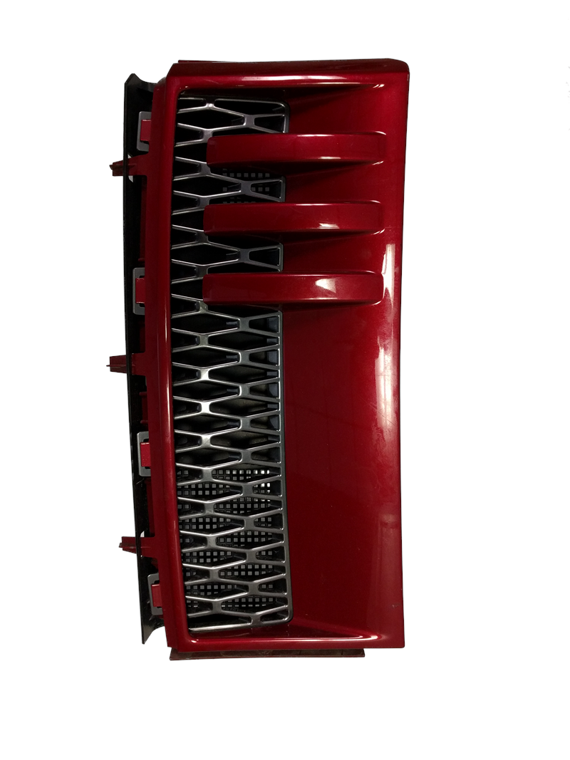 Red Range Rover Fender Louver with black mesh grille for vehicle exterior customization