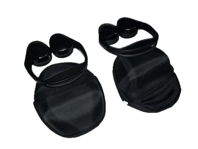Range Rover LR3 & LR4 parts black headphones with cushioned ear pads and adjustable headband