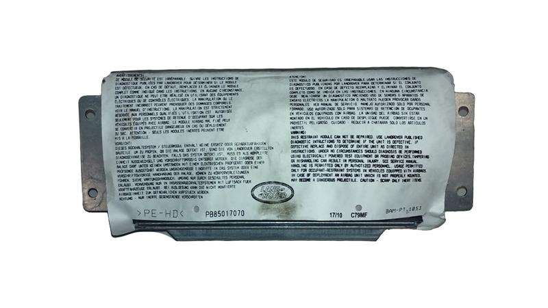 Range Rover passenger side airbag replacement part with safety instructions and mounting brackets