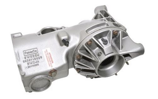 Range Rover Evoque rear differential part in silver metal for vehicle drivetrain replacement