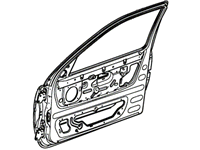 Freelander door replacement part with internal components and frame structure