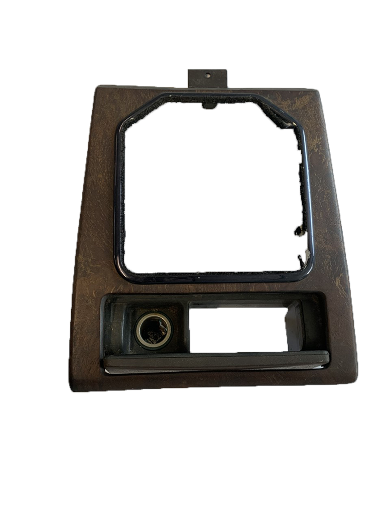 Range Rover Front Ashtray Assembly in dark wood finish with cigarette lighter socket