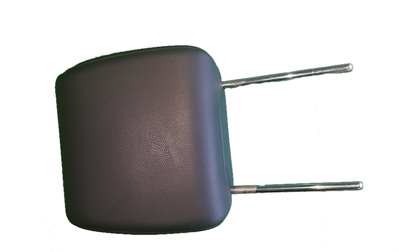 Black leather Front Head Rest with metal rods for LR2 vehicle seating replacement