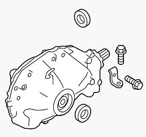 Front Range Rover parts including differential housing and mounting bolts for vehicle repair