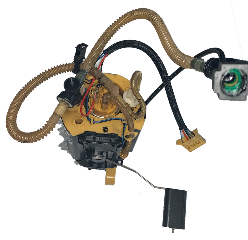 Land Rover Range Rover pump assembly with electrical connectors and fuel float for engine fuel delivery