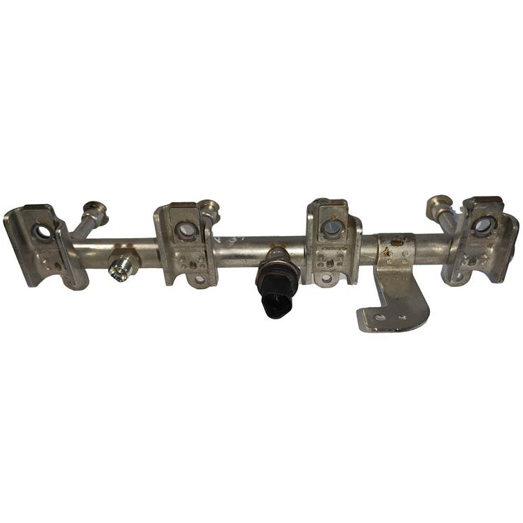 Land Rover Evoque Parts Fuel Rail metal component with mounting brackets and sensor connector