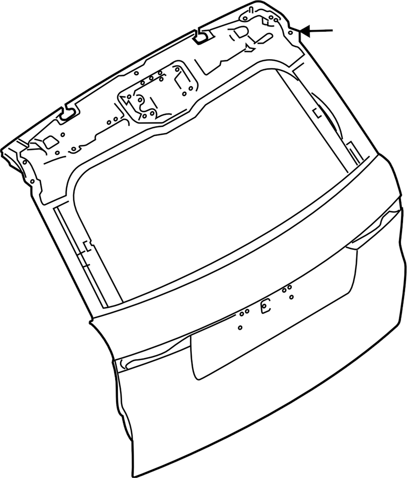 Range Rover Gate Assembly line drawing showing detailed rear gate structure for vehicle replacement part