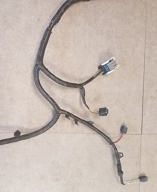 Actuator Pigtail wiring harness for LR2 parts with multiple connectors and wrapped cables