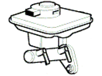 Discovery Parts Brake Master Cylinder in white and black technical drawing illustration