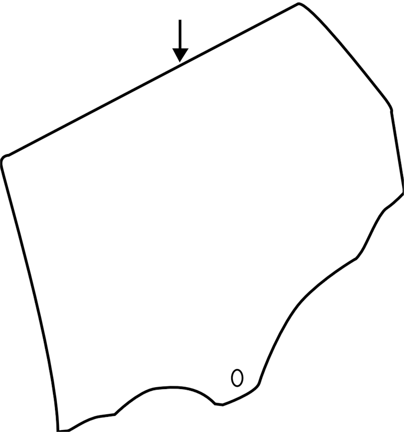 Range Rover Evoque Door Glass replacement part outline for vehicle door window