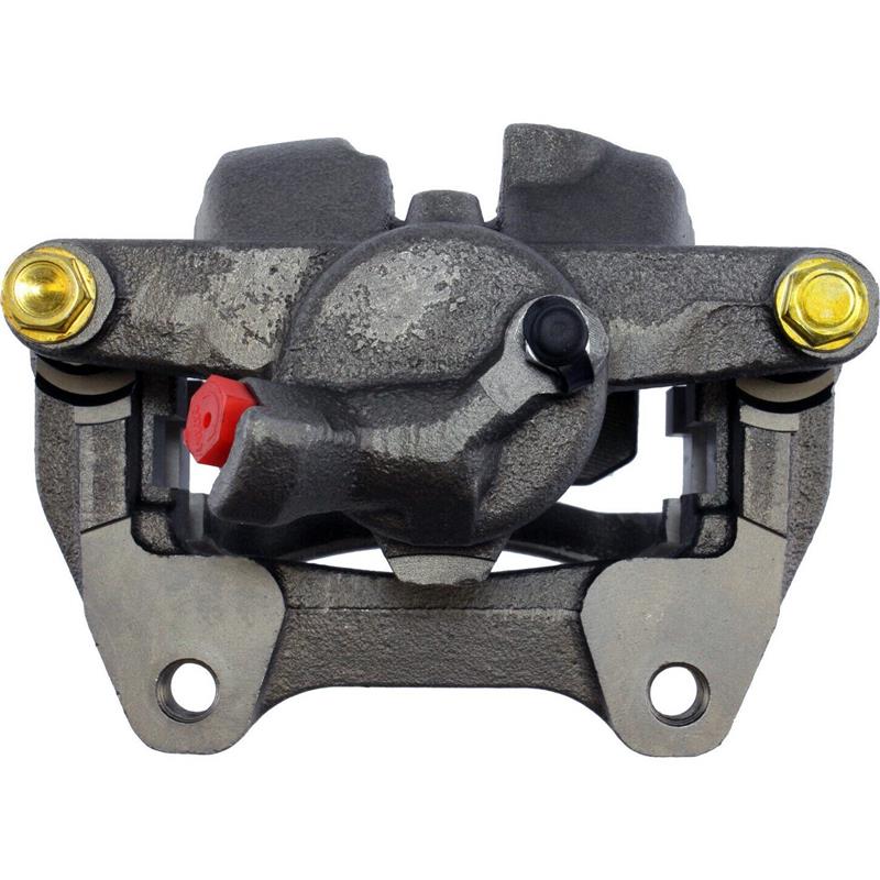 Land Rover LR3 and LR4 parts disc brake caliper with metal housing and gold bolts