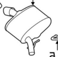 Range Rover muffler replacement part with inlet and outlet pipes for exhaust system