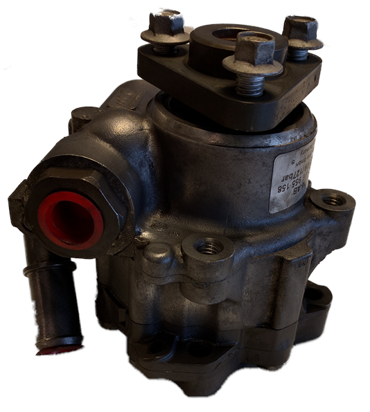 Range Rover parts power steering pump with metal housing and mounting bolts