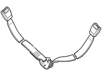 Range Rover Seat Belt Buckle replacement part with attached straps for vehicle safety