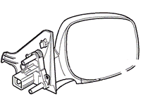 Range Rover side view mirror replacement part with mounting components and connectors
