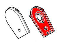 Freelander Timing Belt Cover replacement part shown in black and red views