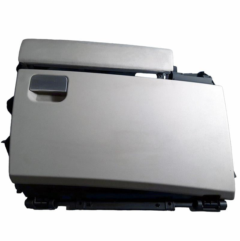 Land Rover Range Rover Parts glove box assembly in light gray with handle and mounting components