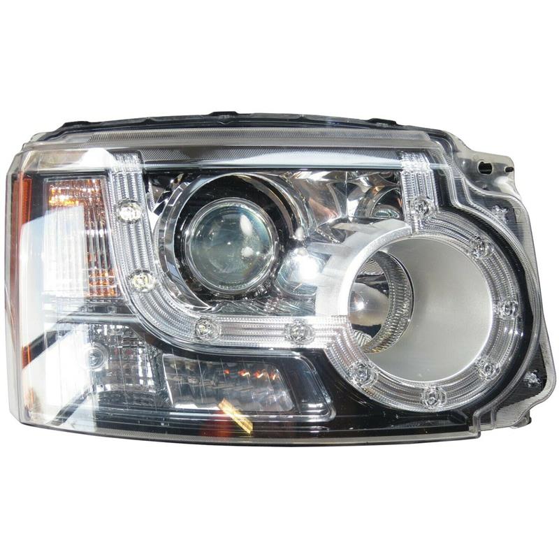 Land Rover LR3 and LR4 Parts Headlight Assembly with clear lens and integrated LED lights