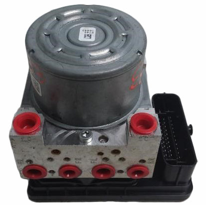 Land Rover Evoque hydraulic pump part with metal housing and multiple connection ports