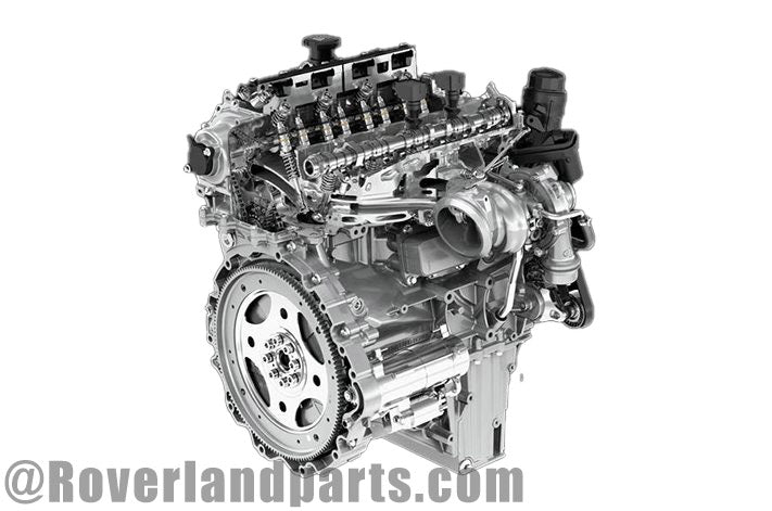 Ingenium engine part for Discovery Sport showcasing detailed mechanical components and turbocharger