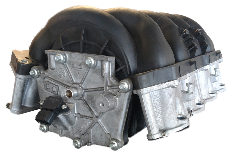 LR3 and LR4 Intake Manifold automotive part made from metal and plastic components