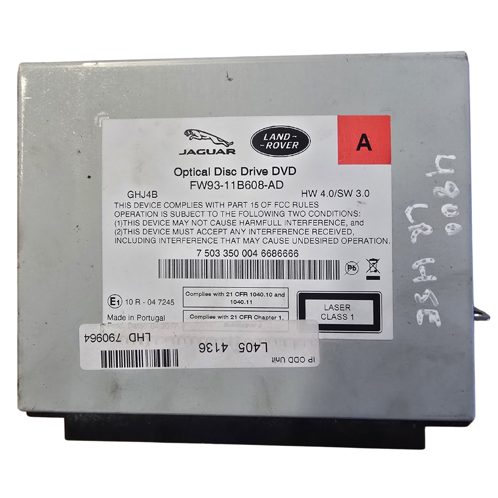Jaguar Land Rover Optical Disc Drive for DVD player FW93-11B608-AD with specific operating conditions