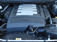 Jaguar-Type LR3 engine compartment showing LR3 and LR4 parts under the hood